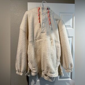FP Movement by Free People Cream Sweater with Red Accents